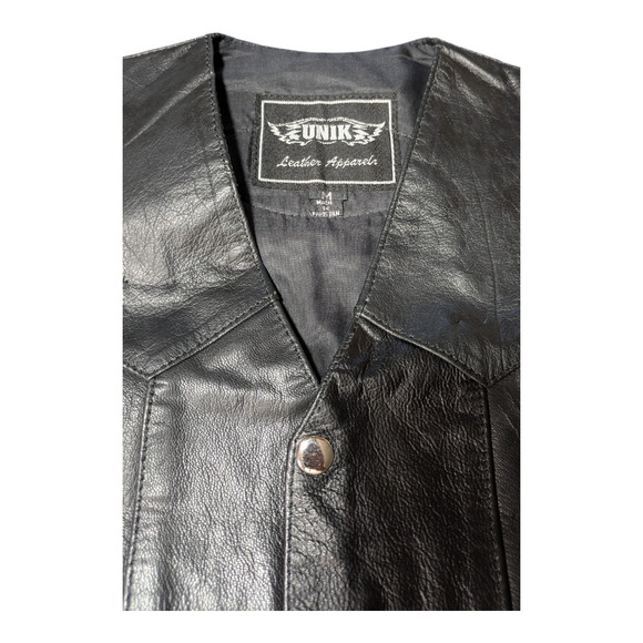 Unik leather vest with Harley Davidson patch Size Med Great Condition - Picture 3 of 11